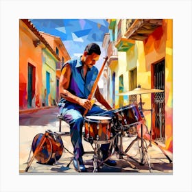 Cuba Drumming 2 Canvas Print