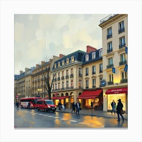 Paris Street Scene Canvas Print