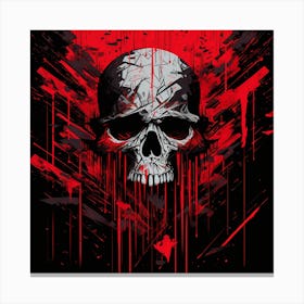 Skull With Blood 1 Canvas Print