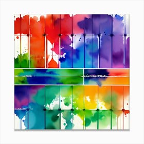 Rainbow Splatters Canvas Print