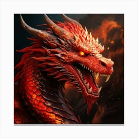 Firefly Fierce Red Dragon Glaring With Intense Power 20356 (2) Canvas Print