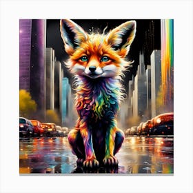 Rainbow Fox 1 Canvas Print