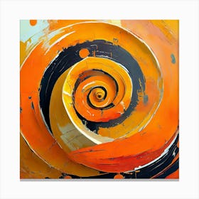 Abstract Orange Peel Spiral Canvas Print