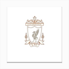 A Hand Drawn Sketch Of The Liverpool Fc Logo, With Rough Lines And Textured Pencil Strokes On A White Background, Featuring A Blurred Bokeh Effect For A Soft Background And Sharp Subject Focus 2 Canvas Print