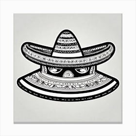 Mexican Sombrero And Poncho Sticker 2d Cute Fantasy Dreamy Vector Illustration 2d Flat Center (14) Canvas Print
