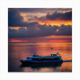 Sunset At Sea Canvas Print