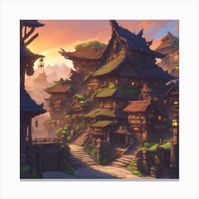 Warcraft Orc Town 1 (1) Canvas Print