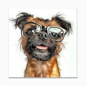 Chihuahua Wearing Glasses Canvas Print