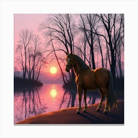 Sunset Horse 60 Canvas Print