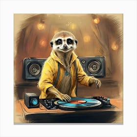 Meerkat Dj 5 Canvas Print