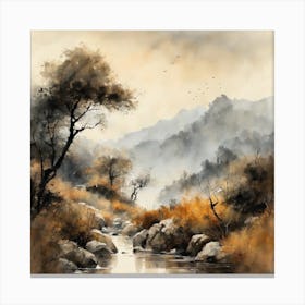 Japanese Landscape Painting (270) Canvas Print