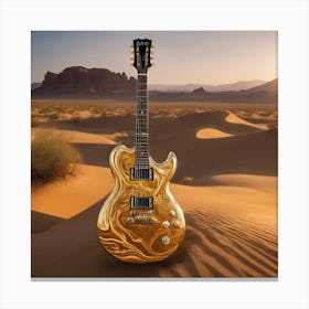 Golden liquid guitar Canvas Print