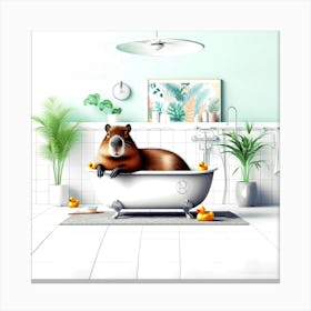 A Moment of Capybara Calm Canvas Print