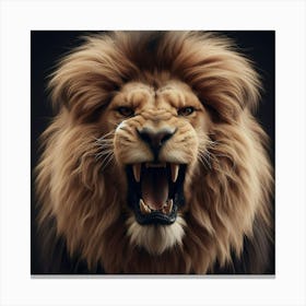 Lion Roaring Canvas Print
