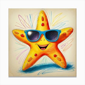 Starfish In Sunglasses 1 Canvas Print