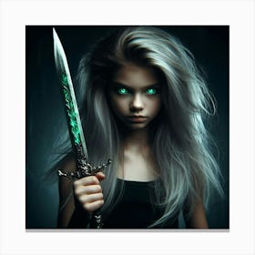 Girl With A Sword 3 Canvas Print