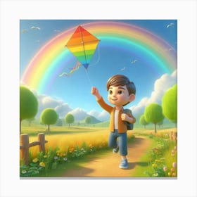 Rainbow Kite Canvas Print