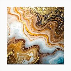 Abstract Gold And Brown Marble Canvas Print