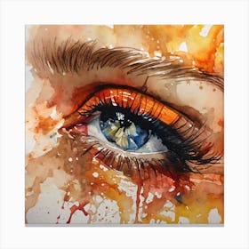 Watercolor Of A Woman'S Eye Canvas Print