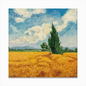 A Wheatfield With Cypresses, Vincent Van Gogh (3) 1 Canvas Print