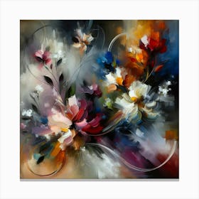 Abstract Flowers Canvas Print