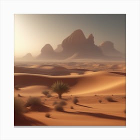 Sahara Countryside Peaceful Landscape Perfect Composition Beautiful Detailed Intricate Insanely De (28) Canvas Print