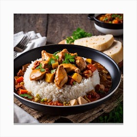 Ai Rice And Chicken Sauce Canvas Print