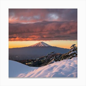Mt Fuji At Sunset 1 Canvas Print