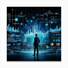 An Intricate Complex Illustration Revealing Data Statistics And Analysis Set Against A Backdrop Wi (1) Canvas Print