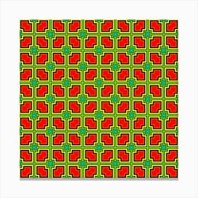 Pattern Modern Texture Seamless Red Yellow Green 1 Canvas Print