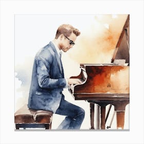 Man Playing Piano Canvas Print