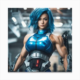 Blue Haired Cosplayer Canvas Print