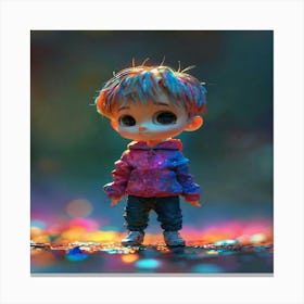 Little Boy With Confetti Canvas Print