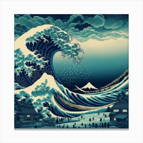 Inspired by: Hokusai's The Great Wave and Japanese Woodblock Prints Canvas Print