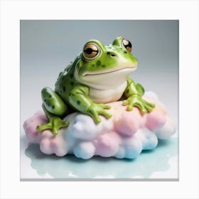 Frog On Cloud Canvas Print