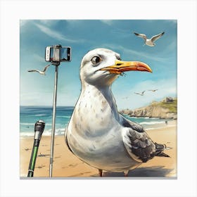 Seagull On The Beach 8 Canvas Print