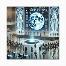 A Futuristic Science Fiction Depiction Of Public F Canvas Print