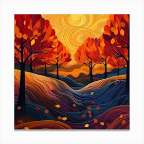 Autumn Landscape Painting Canvas Print