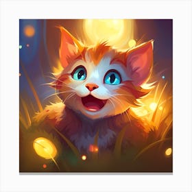 Cat In The Grass Canvas Print