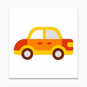 Car On A White Background Canvas Print