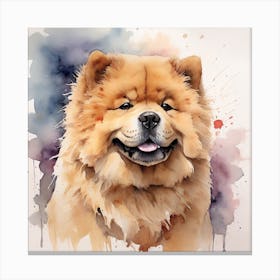 Chow Chow Watercolor Painting Canvas Print