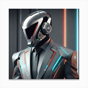 Futuristic Man In Suit 9 Canvas Print
