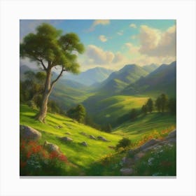 Landscape Mountain Scene Canvas Print