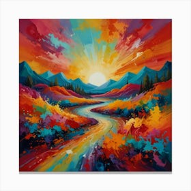 Sunrise In The Mountains Canvas Print