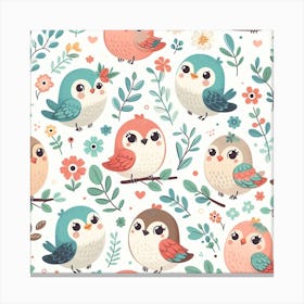 Cute Owls Canvas Print