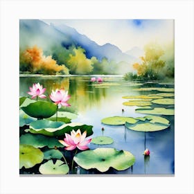 Lotus Lily Painting 3 Canvas Print