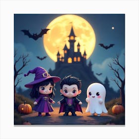 Moonlit Halloween Adventure Canvas Print