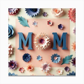 Mom With Paper Flowers Canvas Print