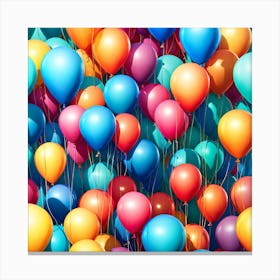 Colorful Balloons, digital art Canvas Print