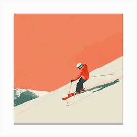 Skier On The Slopes 2 Canvas Print